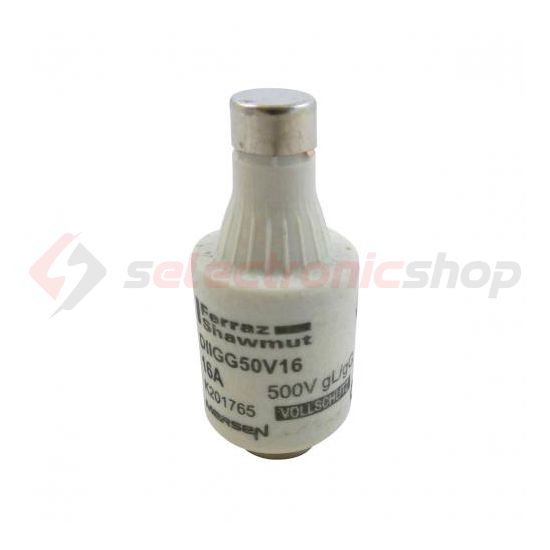 DOLII biztosítóbetét DII 16A gL/gG lomha (T)-jelleggörbe 500V szürke-színkód DIIGG50V16 (K201765) MERSEN - K201765M (028501)