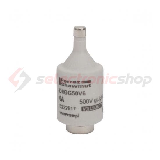 DOLII biztosítóbetét DII 6A gL/gG lomha (T)-jelleggörbe 500V zöld-színkód DIIGG50V6 MERSEN - B222917M (028201)