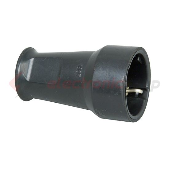 Dugalj lengő 2P+F 16A 250V egyenes gumi csavaros fekete IP20 Kopp - 180716003