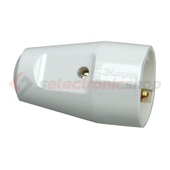 Dugalj lengő 2P+F 16A 250V egyenes műanyag csavaros fehér IP20 CSF Kopp - 182102006