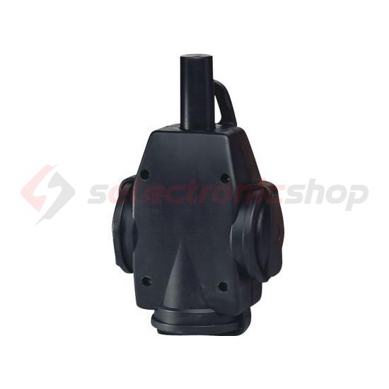 Dugalj lengő 2P+F 16A 250V fekete egyenes gumi csavaros IP44 ABL-SURSUM - 1473190