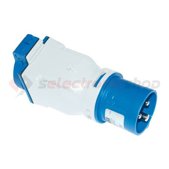 Dugaszoló elosztóadapter 16A/230V 1x2P+E/230V műanyag hordozható IP44 fehér PCE - 9433100