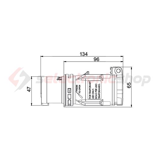 Dugaszoló elosztóadapter 16A/230V 1x2P+E/230V műanyag hordozható IP44 fehér PCE - 9433100
