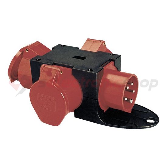 Dugaszoló elosztóadapter 16A/400V 3x16A5P400V műanyag hordozható IP44 PCE - 9430411