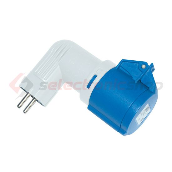 Dugaszoló elosztóadapter ferde 1x16A3P230V műanyag hordozható IP20 szürke PCE - 9434100