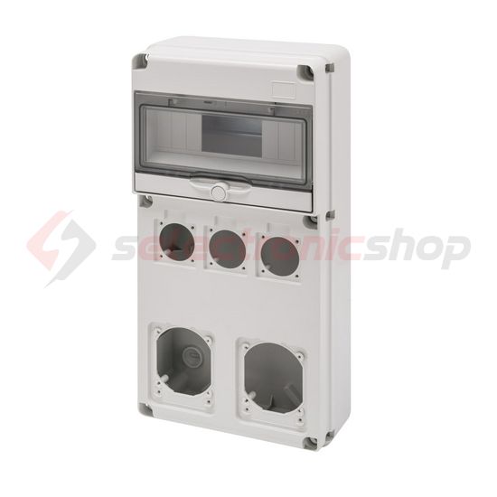 Dugaszoló kiselosztó 16A/230V 10M 3x(50x50mm)+2x16A-dugaljhely műanyag fali IP65 68Q-DIN GEWISS - GW68027N