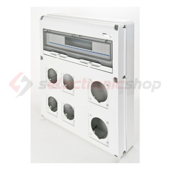 Dugaszoló kiselosztó 63A/400V 20M 2x63A+4x16A-dugaljhely műanyag fali IP65 szürke 68Q-DIN GEWISS - GW68021N