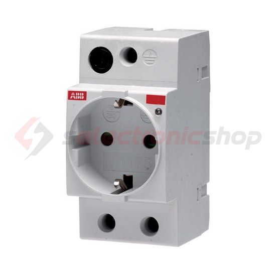 Dugaszolóaljzat 2P+F sínre sorolható 16A 250V AC földelt 2.5M M1175 ABB - 2CSM210000R0721