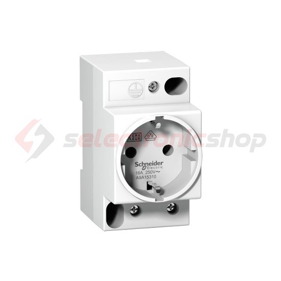 Dugaszolóaljzat 2P+F sínre sorolható 250V AC 16A 2.5M Acti9 iPC Schneider - A9A15310