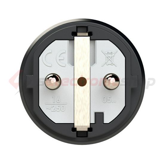 Dugvilla 2P+E piros gyűrűvel földelt 16A egyenes 250V fekete gumi csavaros IP54 Taurus2 PCE - 0511-sr