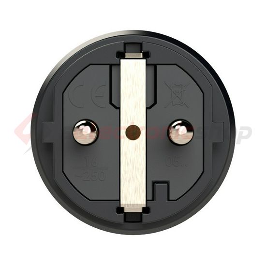 Dugvilla 2P+E piros gyűrűvel földelt 16A egyenes 250V fekete gumi csavaros IP54 Taurus2 PCE - 0512-sr