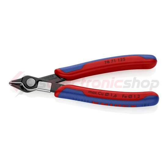 Elektronikai oldalcsípő fogó 62HRC max.d1,6/1,2mm nyitórugós piros-kék normál Super Knips KNIPEX - 7871125