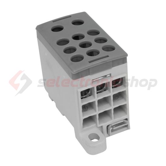 Elosztóblokk 125A 2x35+9x16mm2 szürke 1P csavaros kalapsínre érintésvédett PVB 125A-2-9 Pollmann - 2080724