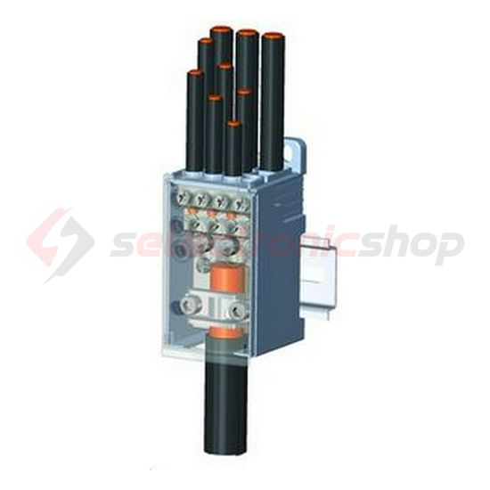 Elosztóblokk 250A 1x35-120+3x2,5-35+8x2,5-16mm2 szürke 1P csavaros PVB 250-3/8 Pollmann - 2080718