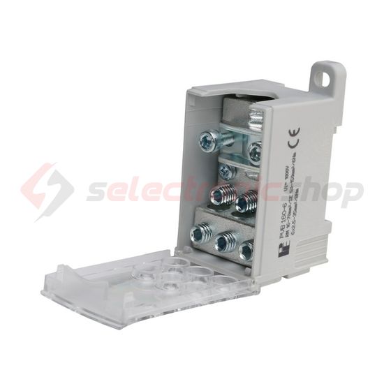 Elosztóblokk 400A 1x95-185+3x2,5-35+8x2,5-16mm2 szürke 1P csavaros PVB 400-3/8 Pollmann - 2080719