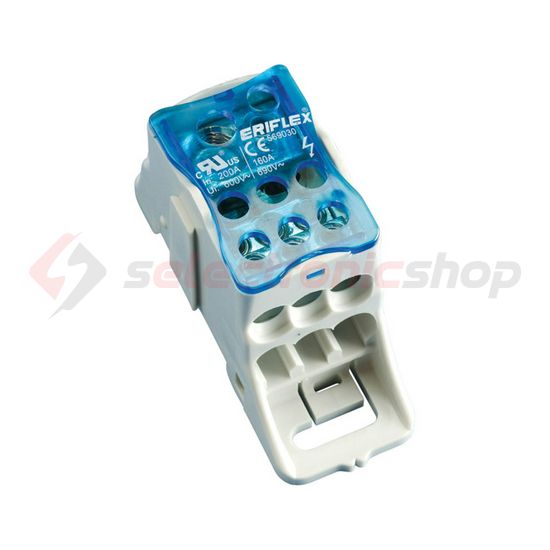 Elosztókapocs 10-70mm2/betáp 1P csavaros 7csatl./16mm2 kalapsínre nVent ERIFLEX UDJ-160A ERICO - 569030