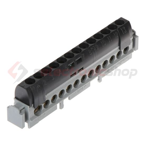 Elosztókapocs fekete 13P csavaros 12csatl./16mm2 1csatl./25mm2 kalapsínre Lexic LEGRAND - 004854