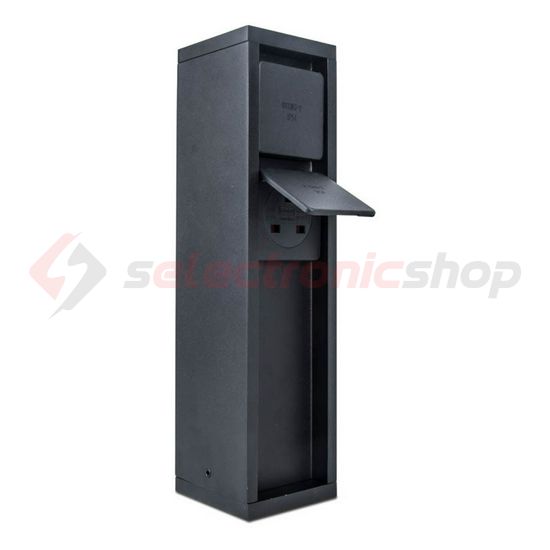 Energiaoszlop kültéri négyzetes egyoldalas 310mm-ma 80mm-sz/fedél alumínium fekete MAINS LUTEC - 9702201012