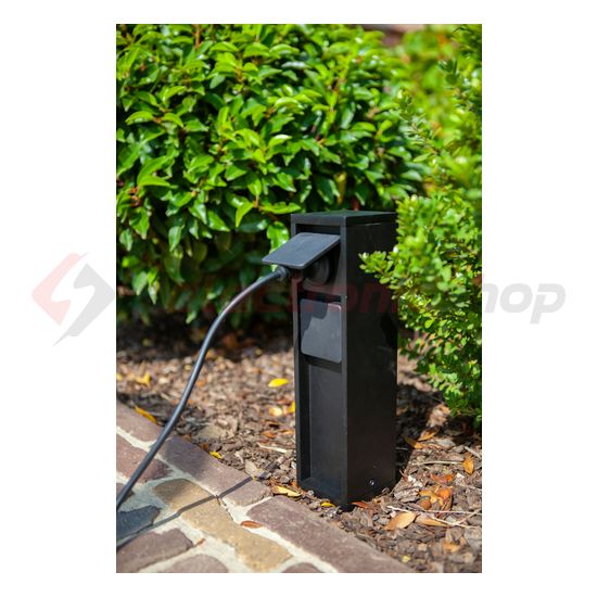 Energiaoszlop kültéri négyzetes egyoldalas 310mm-ma 80mm-sz/fedél alumínium fekete MAINS LUTEC - 9702201012