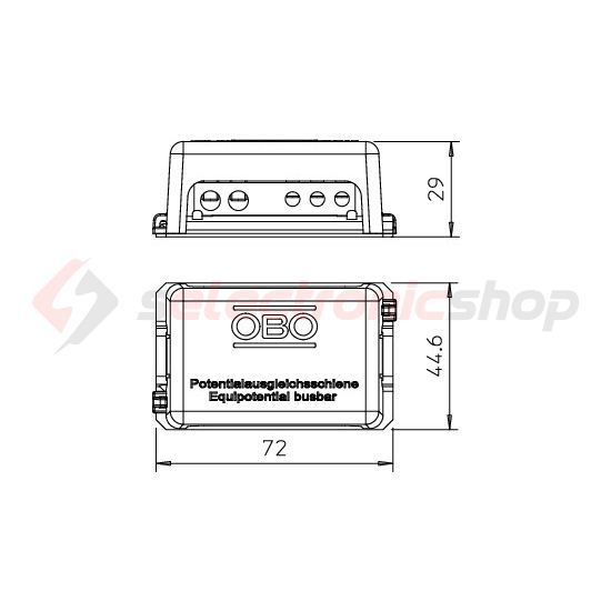 EPH-sín sárgaréz fix 43.5mm x 29mm x 72mm burkolattal 1809 BG OBO-BETTERMANN - 5015502