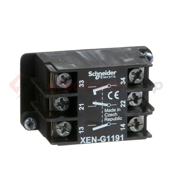 Érintkezőblokk függőkapcsolóhoz előlapra rádugható/beépíthető 2-z 1-ny Harmony XAC Schneider - XENG1191