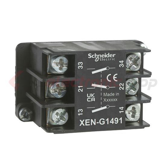 Érintkezőblokk függőkapcsolóhoz előlapra rádugható/beépíthető 2-z 1-ny Harmony XAC Schneider - XENG1491