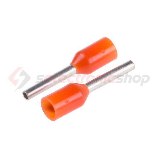 Érvéghüvely DIN-VDE szigetelt normál 0.5mm2 8mm narancs TRACON - E020