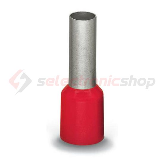 Érvéghüvely DIN-VDE szigetelt normál 1.5mm2 8mm piros TRACON - E113