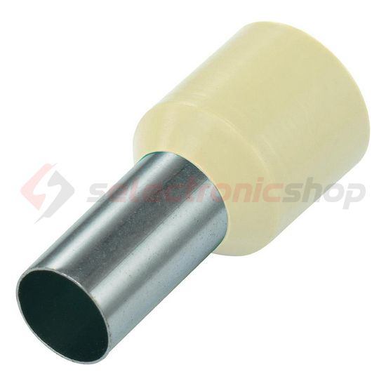 Érvéghüvely DIN-VDE szigetelt normál 10mm2 12mm elefántcsont TRACON - E124