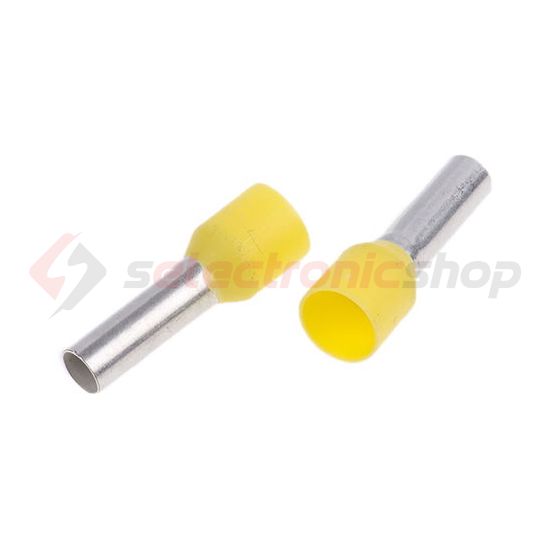 Érvéghüvely DIN-VDE szigetelt normál 1mm2 8mm sárga TRACON - E090