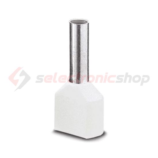 Érvéghüvely szigetelt iker 2x 0.5mm2 14mm fehér H0,5/14D ZH W SV Weidmüller - 9004780000