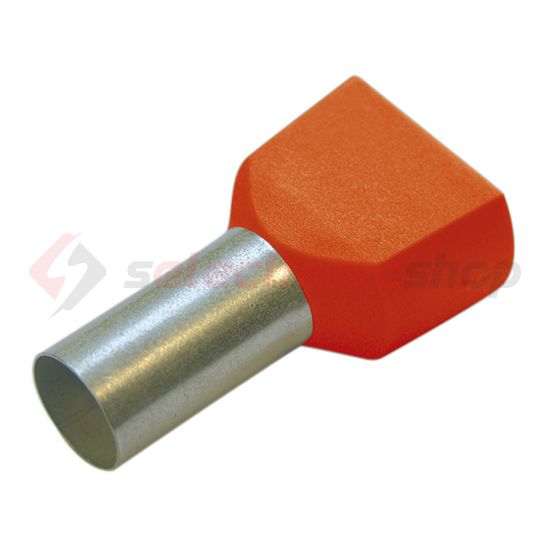 Érvéghüvely szigetelt iker 2x 0.5mm2 8mm narancs Haupa - 273350