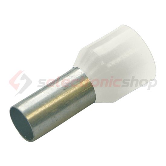 Érvéghüvely szigetelt normál 0.5mm2 8mm fehér Haupa - 270800