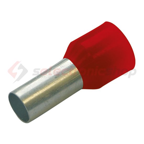 Érvéghüvely szigetelt normál 1.5mm2 8mm piros Haupa - 270725