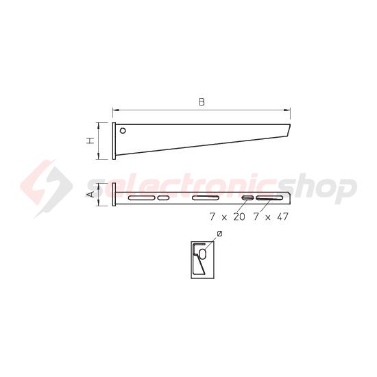 Fali-/oszlopkonzol fejlemezzel 310mm x merítetten horganyzott acél AW 15 31 FT OBO-BETTERMANN - 6420710