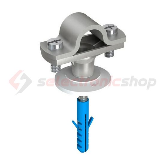 Felfogórúd-tartó rozettával csavarbilincs 16mm tűzihorganyzott acél tipli-szerelés J.PRÖPSTER - 110175