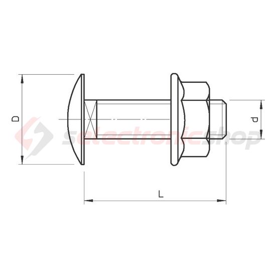 Félgömbfejű csavar kombianyával M 6x 12mm tűzihorganyzott FRSB 6x12 F OBO-BETTERMANN - 6406122