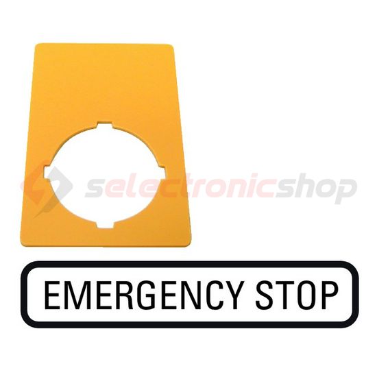 Felirati tábla vészgombhoz EMERGENCY STOP sárga négyszögletes-forma 33mm-sz M22-XZK-GB99 EATON - 216472