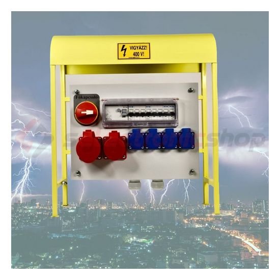 Felvonulási szekrény állvány felfűzh. +FI 4x3P16A/230V 1x5P16A/400V 63A IFSZ Buváll-Profi - IFSZ254080K_felfű