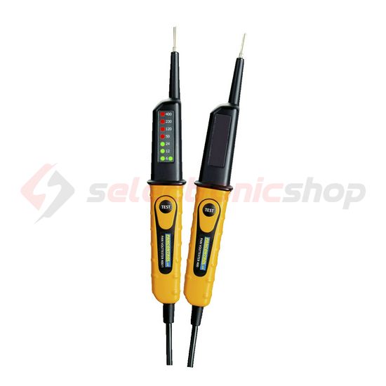 Feszültségvizsgáló +FI-teszt 2P-ellenőrzés 6-400V LED-kijelzés PAN Volttester 400FI Pancontrol - VOLTTESTER400FI