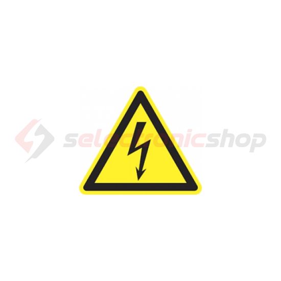 Figyelmeztető matrica villámjel (áramütés veszélye!) 50mm élhossz. vinil sárga Agárdi Filmnyomó (4db/ív) - VET036000ONV00500000