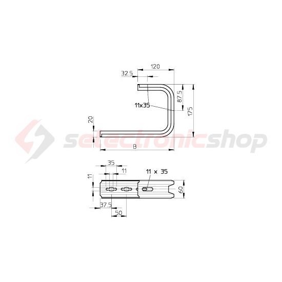 Födémkengyel szalaghorganyzott C-függesztőtartó TPD 145 FS OBO-BETTERMANN - 6363806
