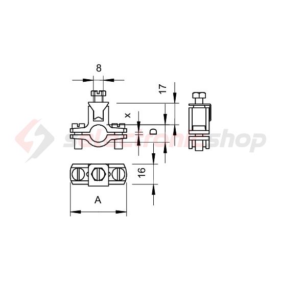 Földelő csőbilincs 1/4