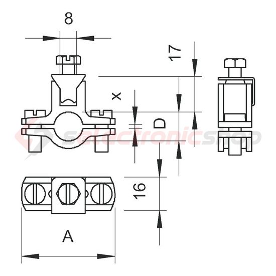 Földelő csőbilincs 3/8