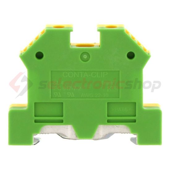 Földelő sorkapocs TS35 1-szintes 0,2-4mm2 zöld-sárga csavaros csavaros SL 4/35 GNYE CONTA-CLIP - 1212.2
