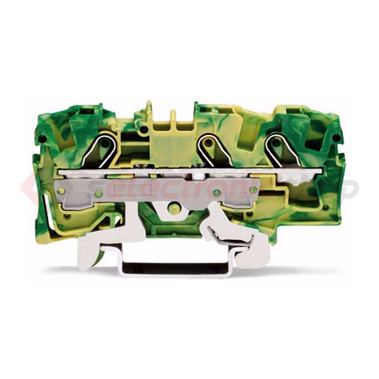 Földelő sorkapocs TS35 1-szintes 1.5-6mm2 zöld-sárga rugószorításos rugószorításos WAGO - 2006-1307