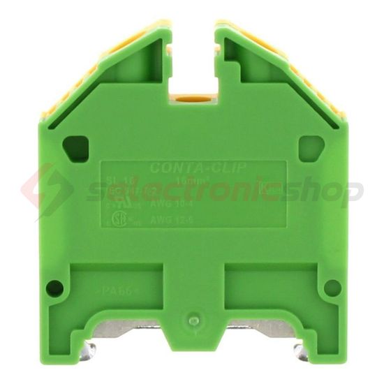 Földelő sorkapocs TS35 1-szintes 2,5-16mm2 zöld-sárga csavaros csavaros SL 16/35 GNYE CONTA-CLIP - 1197.2