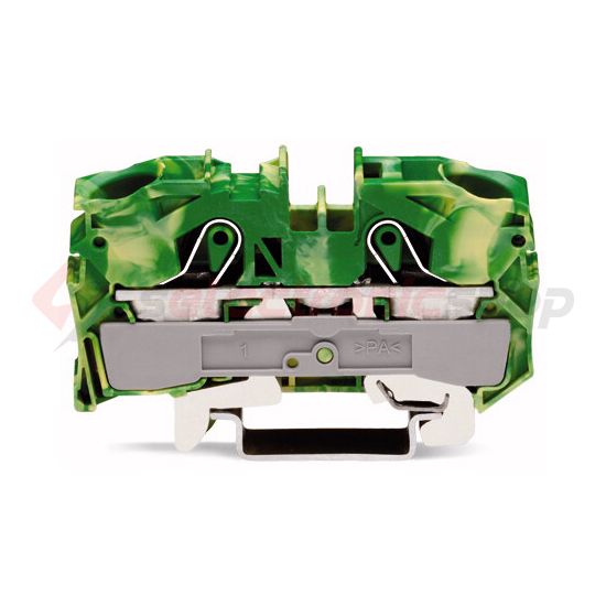 Földelő sorkapocs TS35 1-szintes 2.5-16mm2 zöld-sárga rugószorításos rugószorításos WAGO - 2016-1207