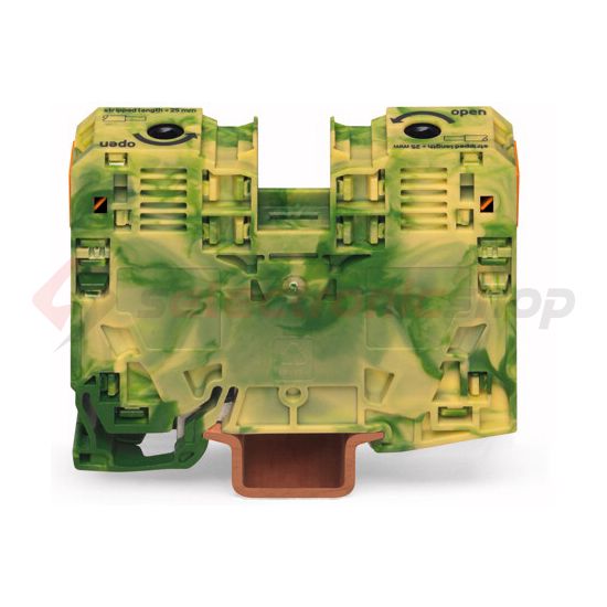 Földelő sorkapocs TS35 1-szintes 6-35mm2 zöld-sárga rugószorításos rugószorításos WAGO - 285-137