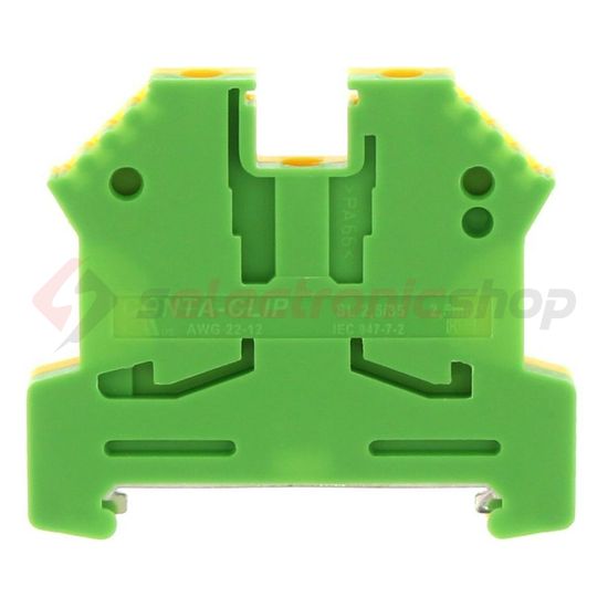 Földelő sorkapocs TS35 zöld/sárga csavaros csavaros DIN (kalap)sín 35mm SL 2,5/35 GNYE CONTA-CLIP - 1056.2